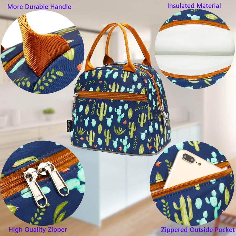 FlowFly Insulated Lunch Cooler Bag - Tote Bag Organizer for Women/Men, Cactus - Image 4